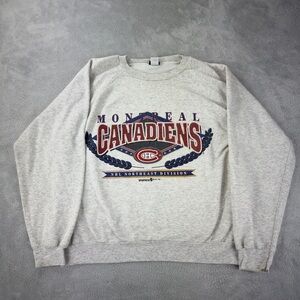 Vintage Montreal Canadiens Grey Sweater Men's Large